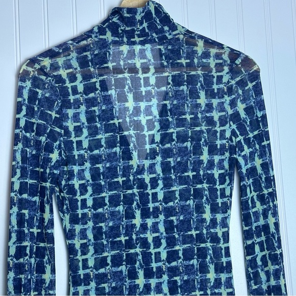 FP Free People Lucky Shirtee Printed Electric Blue XS Bohemian Retro Bottom Down - Picture 6 of 8